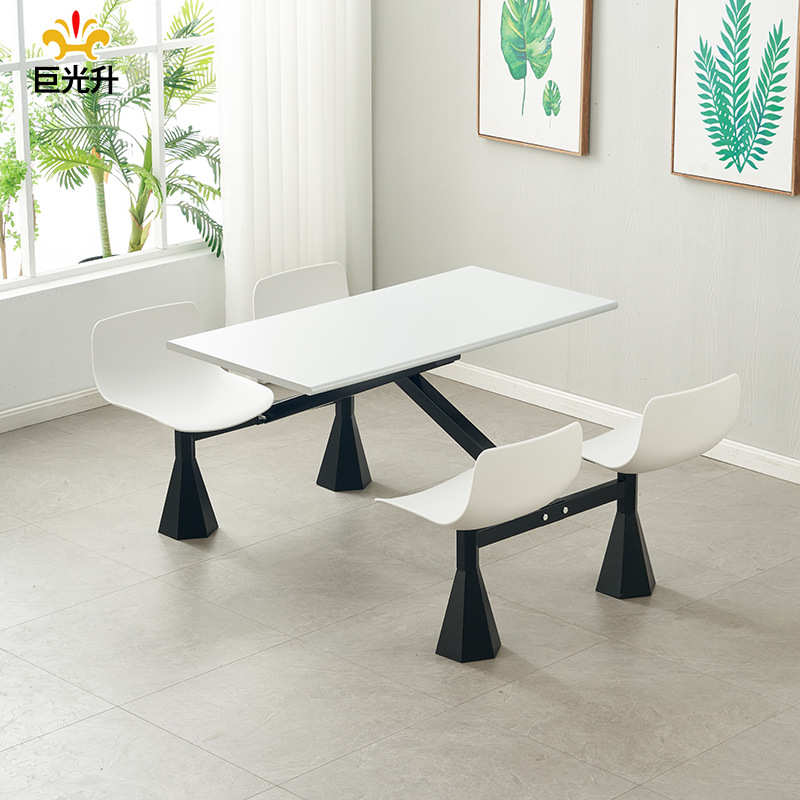 厂家批发快餐店桌椅组合 现代简约四人多人位快餐店桌椅组合