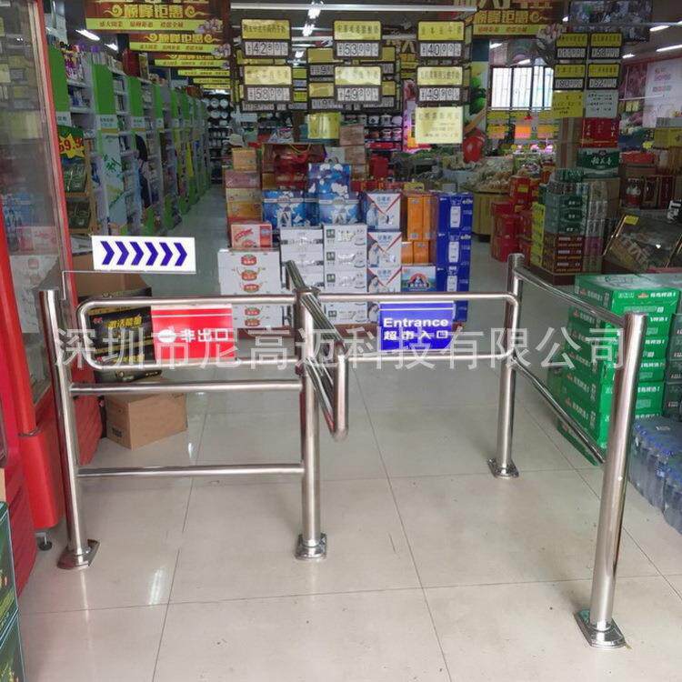金华超市半高转闸 不锈钢手动转闸 单向十字旋转闸 门禁式全高闸