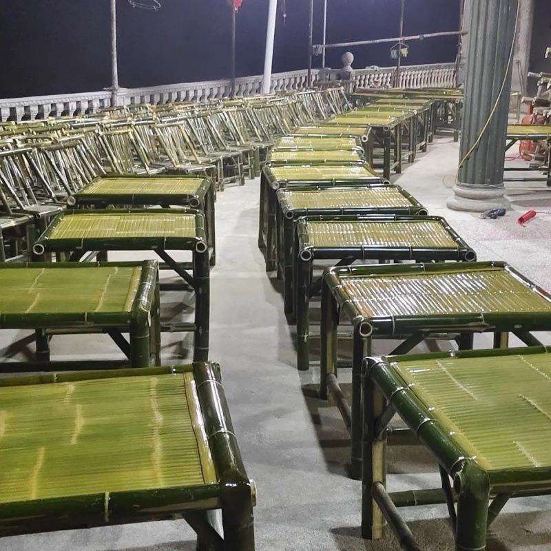 户外竹桌椅茶几椅子竹编竹子桌椅全套家用室外茶桌家具复古竹制品