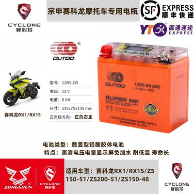 赛科龙RX1/RT3/RE3/RX3S/RX4/RZ3RC3机车电瓶12V大排量专用锂电