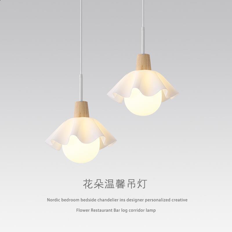 北欧卧室床头吊灯现代简约阳台灯玄关花朵小吊灯设计师网红餐厅灯
