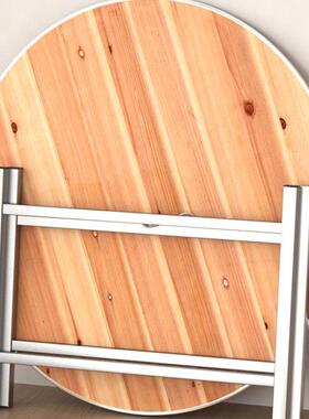 加圆面板F5M6TJ57不锈钢简桌约酒店用大圆家桌子实木10人15饭桌厚