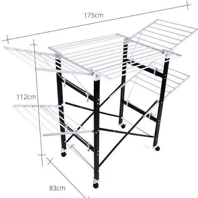 厂家直销韩式创意多功能晾衣架室内卧室可折叠双层晒被架阳台带轮,收纳整理,多夹子晾衣架,淘宝优惠券,粉丝福利购,淘宝优惠卷