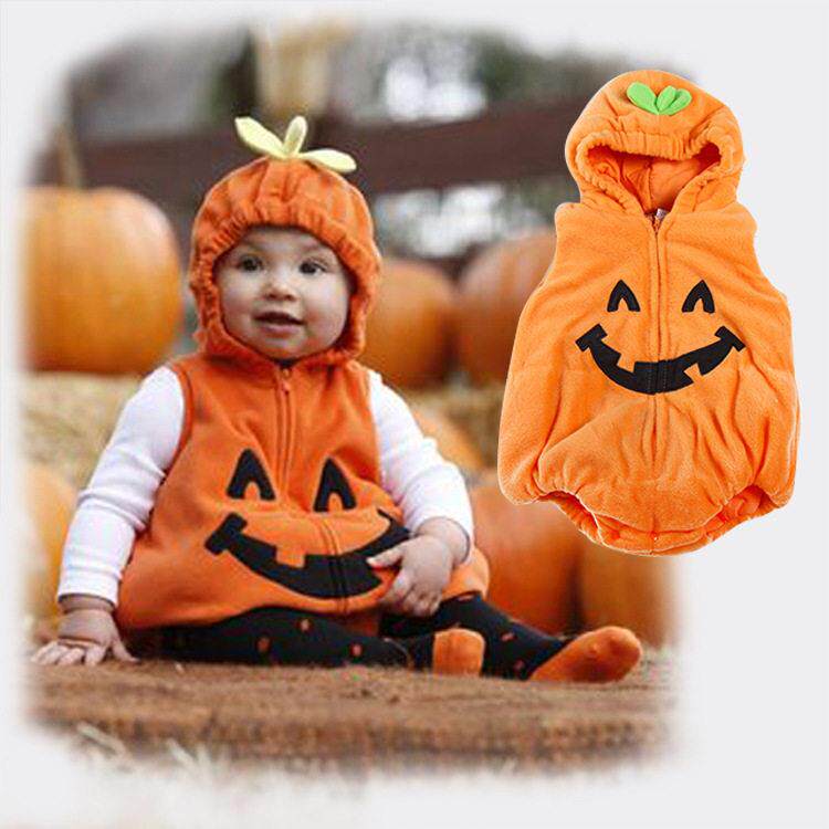 Halloween Baby Padded Hooded Pumpkin Romper