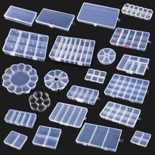 Transparent Jewelry Box Organizer Plastic Storage Case Conta