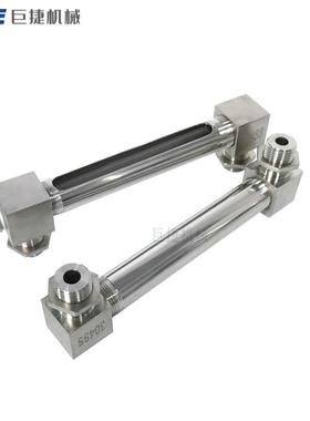 304不锈钢玻管璃油位观液察48002窗外丝玻简易直角璃管位计可视水