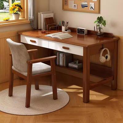 全实木书BBM家用成人公电脑办桌卧习室桌学生写字桌简约现代客厅