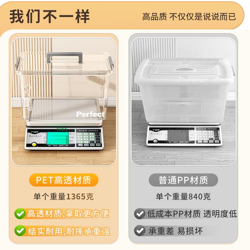 手提透明收纳箱家用衣服玩具收纳盒子整理盒塑料筐车用后备储金小