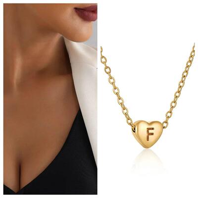 Minimalist Small Love Initial Charm Necklace Jewelry Stainle