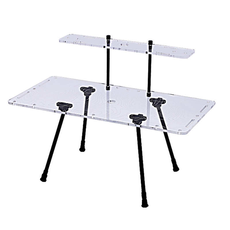 户外露营透明亚克力发光桌野外休闲旅行多功能用便携折叠置物桌子