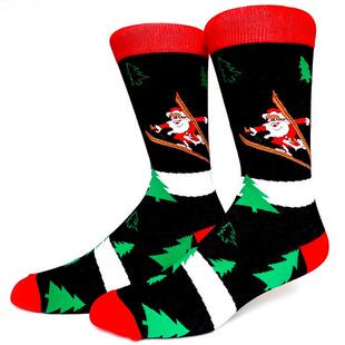 Men Style Funny Christmas Xmas Socks Claus Sno Tree Santa