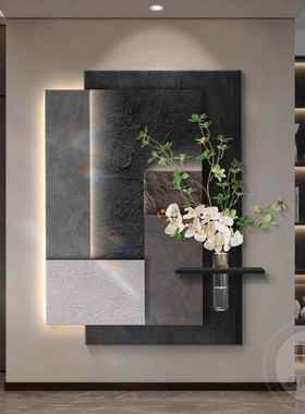 水培ZA0510绿植玄画关装饰画廊现代轻奢走过道挂抽象何立体砂岩几