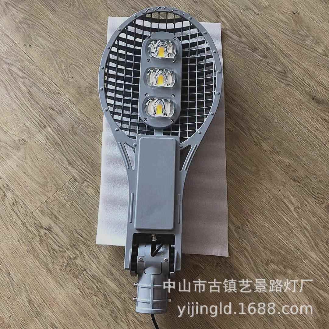LED厚重铸铝路灯头200瓦3头道路灯可调角度网球拍型路灯头欧规