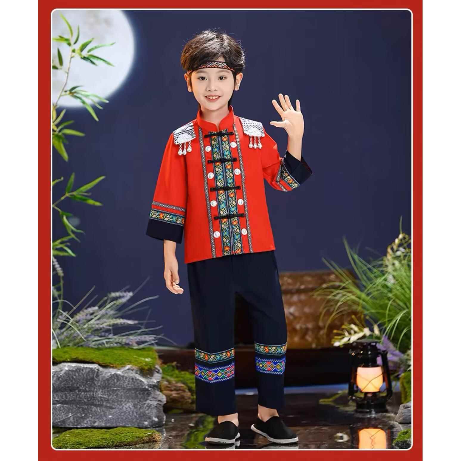 正品儿童少数族六一表演服男童广西彝族壮族民布依族族瑶苗族演女