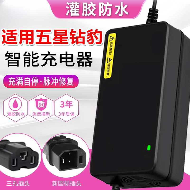 适用五星钻豹电动车充电器48V12AH60V20AH72伏防水铅酸石墨烯通用图片