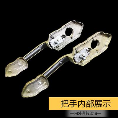 罗普斯金门锁老式大把手铝合金对开门众安替换双舌拇指按压大门锁