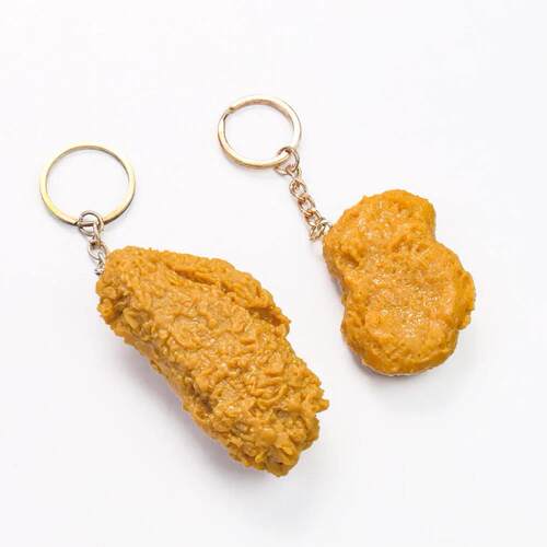 Fried Chicken Simulation Food Keychain French Fries Drumstic