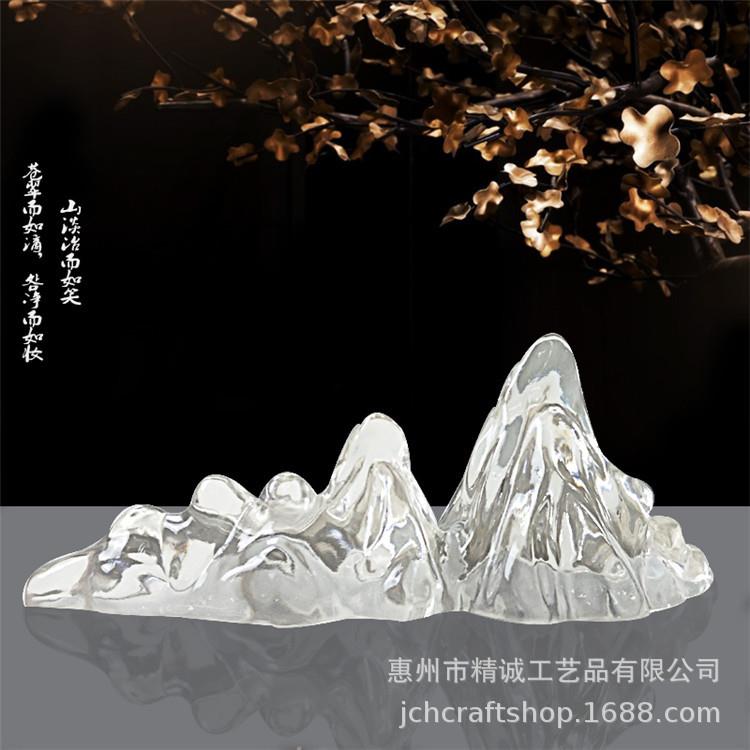 铂晶透明树脂摆件中式酒店展厅大型雕塑室内家居装饰落地创意雕塑