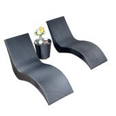 户外躺椅承重300斤藤编泳池躺床休闲沙滩椅别墅露天室外阳台家具