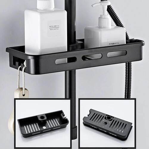 Bathroom Shower Storage Rack Organizer NoDrillin淋浴杆置物架