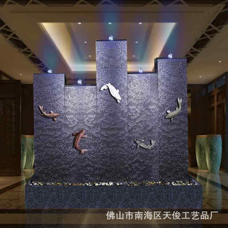 园工程流墙公水司水幕墙室内水景流水588喷林泉玄关摆如鱼得水件