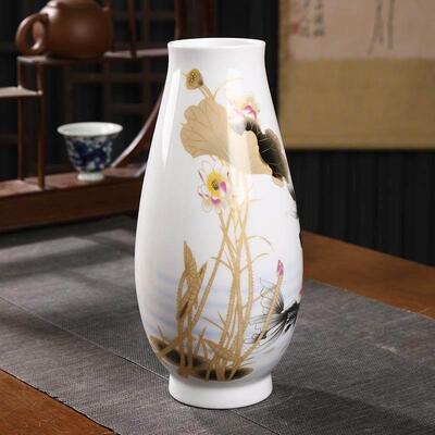 景德陶瓷居器花瓶家客厅电镇视柜装饰品司公ILE摆件水培富贵竹瓷
