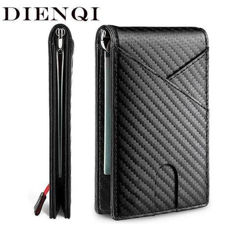 Carbon Fiber Rfid Slim Card Luxury Wallet Money Bag Mens Wa