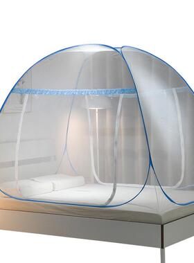 蚊帐广东发货高端大气家150x190宫延专用一米1宽的单人床新型全底