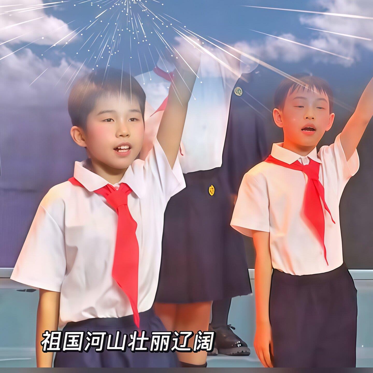 新时代的号角舞蹈服儿童我们爱祖国诗歌朗诵演出服红领巾合唱服