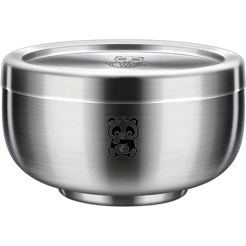 SSGP 汤碗家用餐具防烫宝宝饭碗 316L不锈钢碗带盖食品级儿童碗
