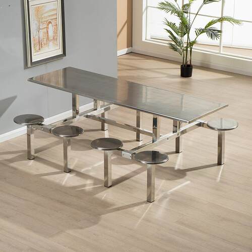 学食堂家具体餐桌椅组多规格合4校68人位不锈钢桌工连厂企业员工