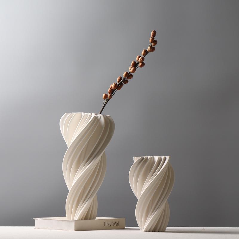 3D打印陶瓷花瓶简约创意客厅插花装饰品家居软装馆展厅不规则摆件