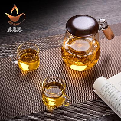 加厚热侧耐0911离把玻璃泡档茶壶高家用办公过滤茶具套装茶水分泡