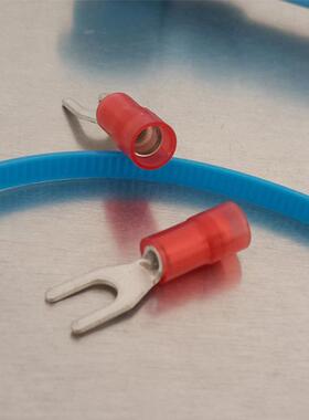 尼龙缘绝护套叉型接线端形子线SVN接鼻LDV叉冷压接线端子带铜套