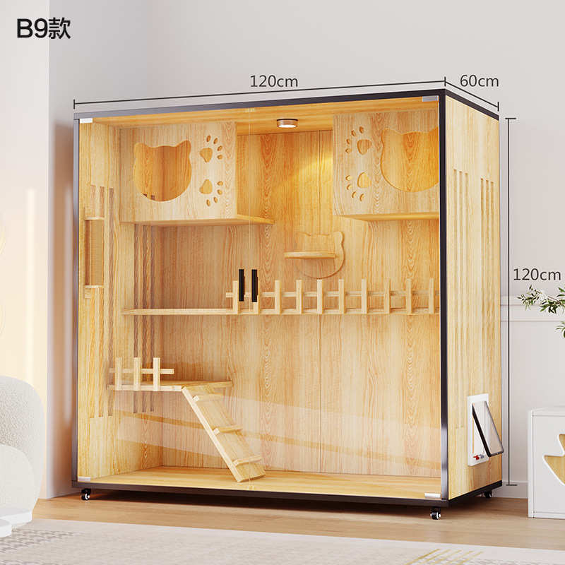 家用猫窝屋防水柜舍空间猫大型猫实木猫笼子内房室猫猫猫超大别墅