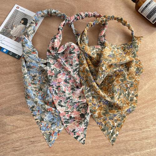 elasticity Scarf Headband women 三角弹性皮筋发带头巾女丝巾