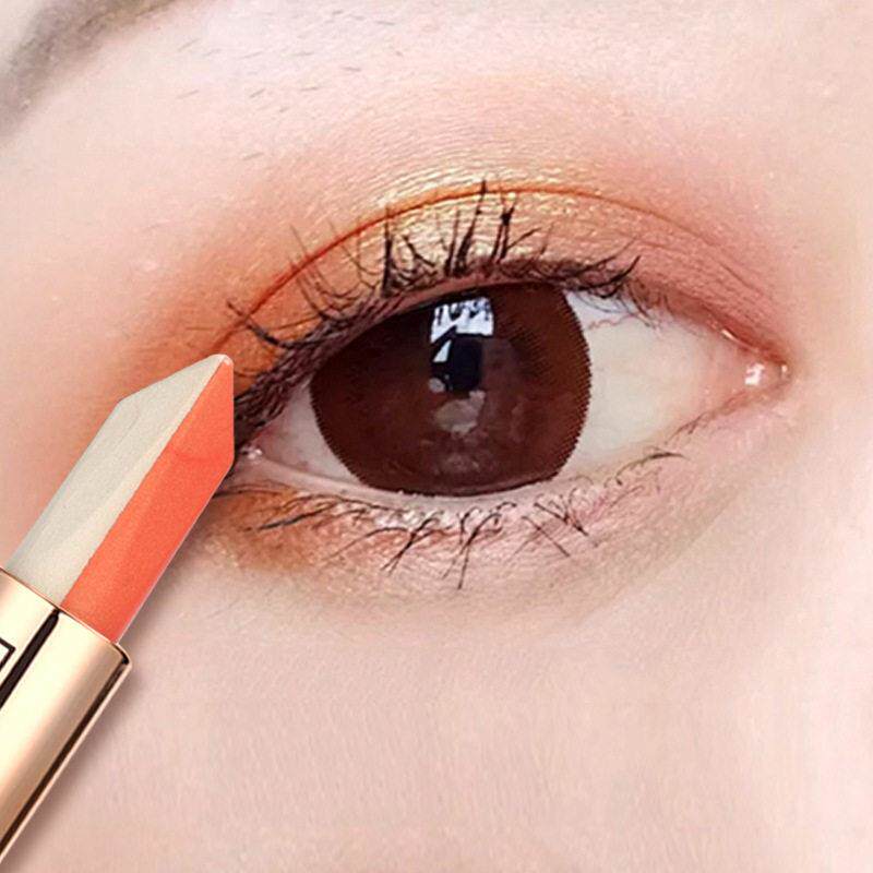 眼影棒懒人双色一抹成型珠光大地色烟熏提亮初学者网红眼影