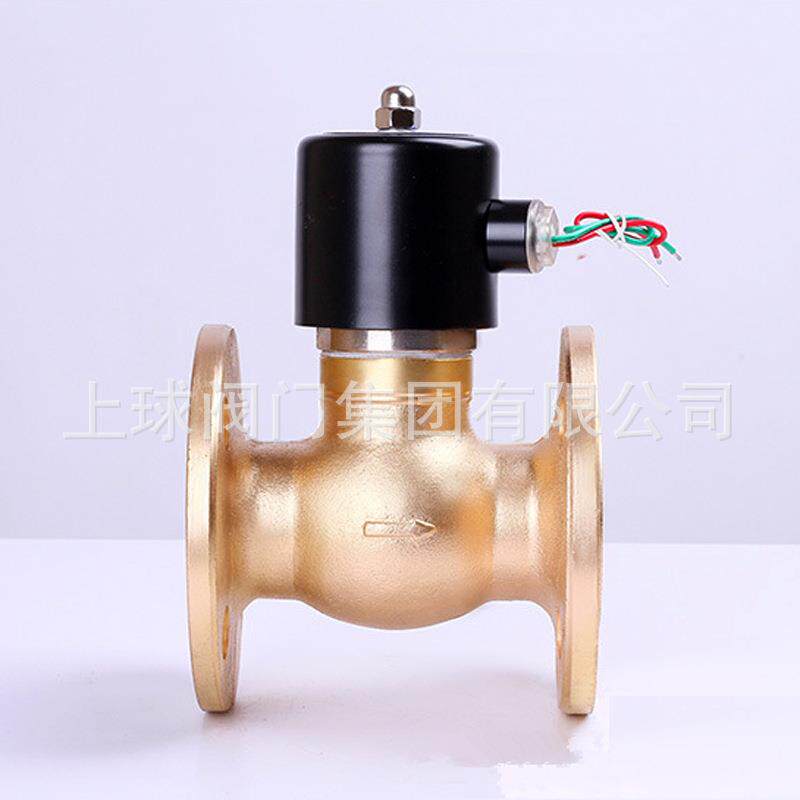 2L/US蒸汽法兰电磁阀蒸汽锅炉泄压阀门高压16公斤铜阀AC220V24V