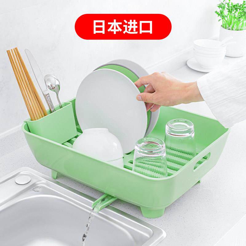 原装进口ASVEL抗菌沥水架滤水篮厨房碗架置物架碗碟筷台式收纳架