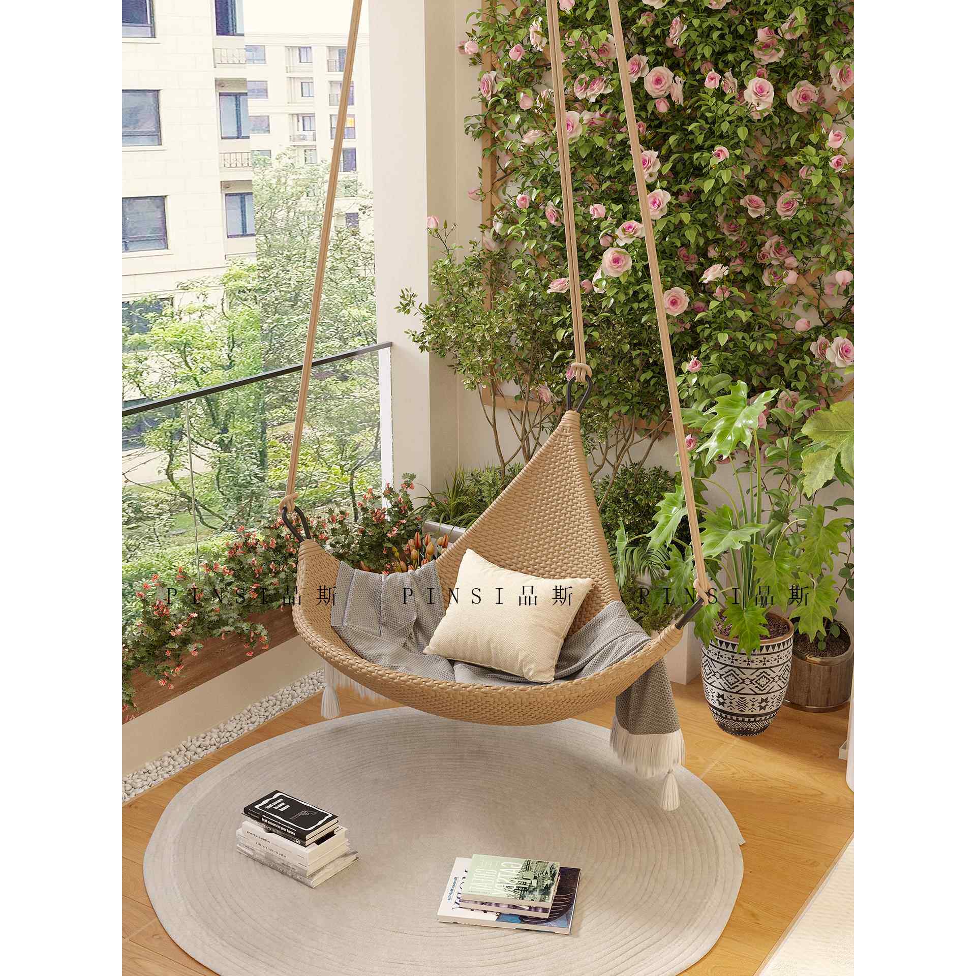 吊椅摇篮吊篮椅子室内秋千懒人家用阳台吊床卧室网红家用吊兰藤椅