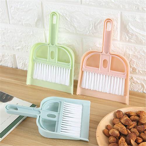 Mini Desktop Broom and Dustpan Set for Cars, Small Broom for