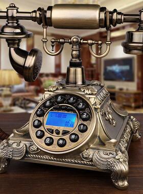 式复古海洋之星电话座机家用老式仿古电话机固定旋无线插卡转欧客