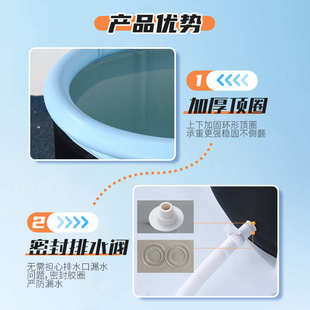 夏季便携式折叠冰桶成人款加厚PVC充气泡澡桶便携户外网红冰桶