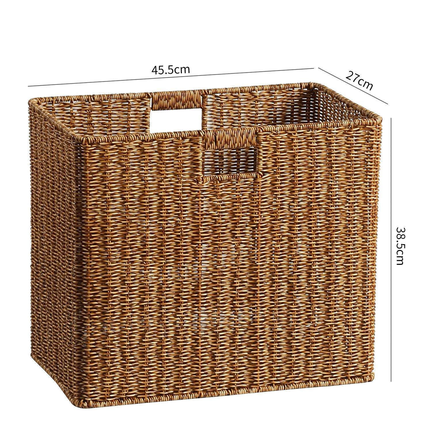 书房杂志书报收纳筐草编欧式储物杂志收纳架仿藤编零食杂物篮客厅