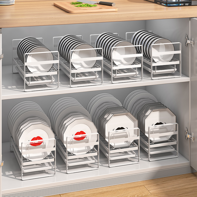 厨房置物架碗架沥水架免安装碗盘收纳架家用橱柜内筷盒放碗碟神器