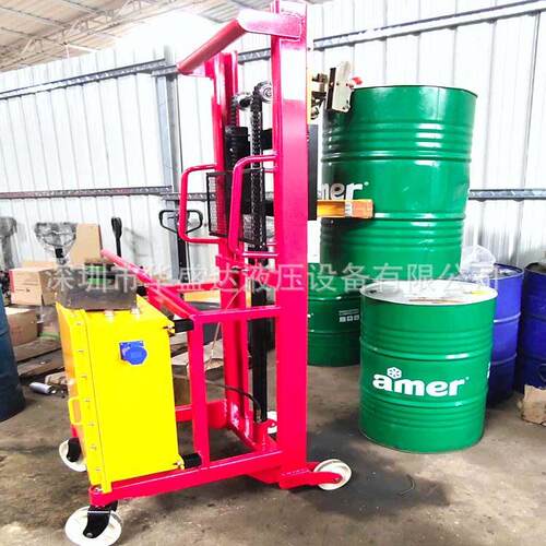 电动油桶车配重式半电动油桶堆车DT280鹰嘴油桶升降搬运车