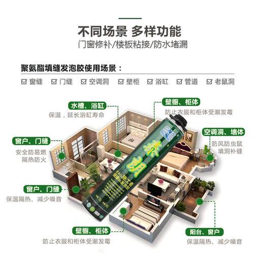 聚氨酯发泡剂环保填缝剂门窗防水保温隔音填充堵洞泡沫胶整箱