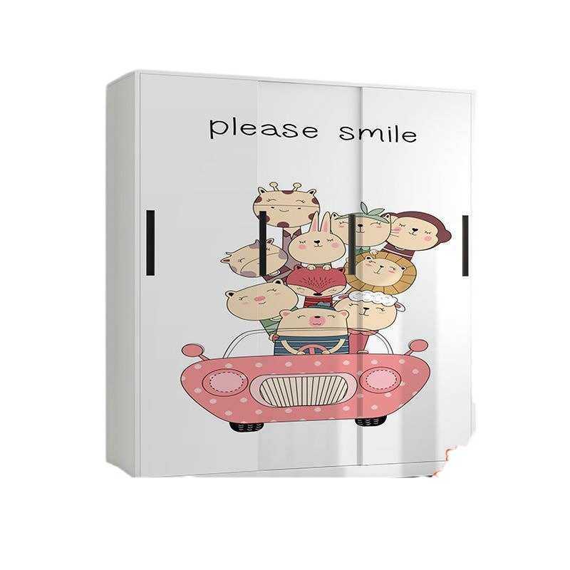 印花柜组装衣柜卡通金属钢制卡通带锁收纳储物柜卧室儿童宝宝经济,住宅家具,儿童衣柜,淘宝优惠券,粉丝福利购,淘宝优惠卷