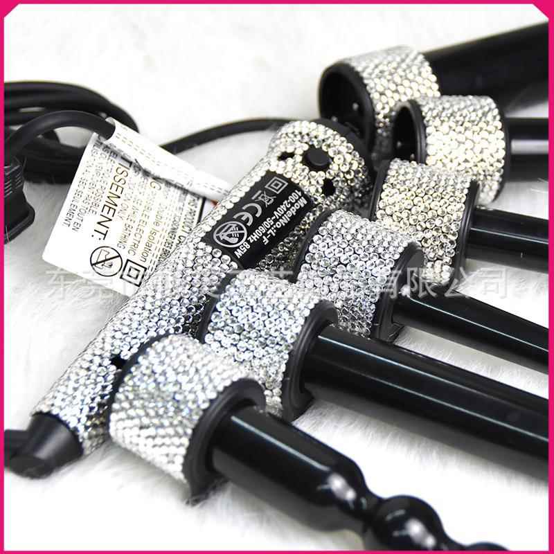 六合一水钻贴卷发器多功能陶瓷卷发棒贴钻镶钻波浪蛋卷烫发棒