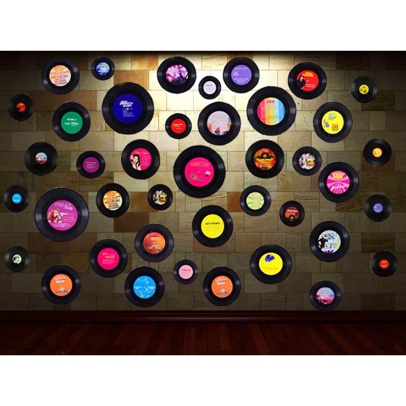 黑胶唱片装饰墙贴画复古酒吧客厅背景墙面挂件房间创意海报墙壁饰图片